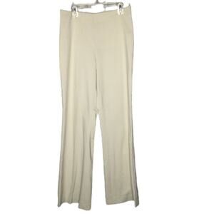 Randy Kemper Flared Leg Dress Pants Side Zip Mid Rise Ivory Size 4 Waist 28